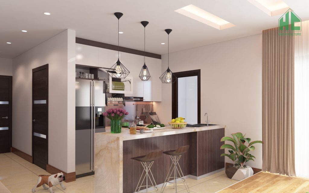 Thiết kế nội thất phòng bếp chung cư đẹp hiện đại và cá tính