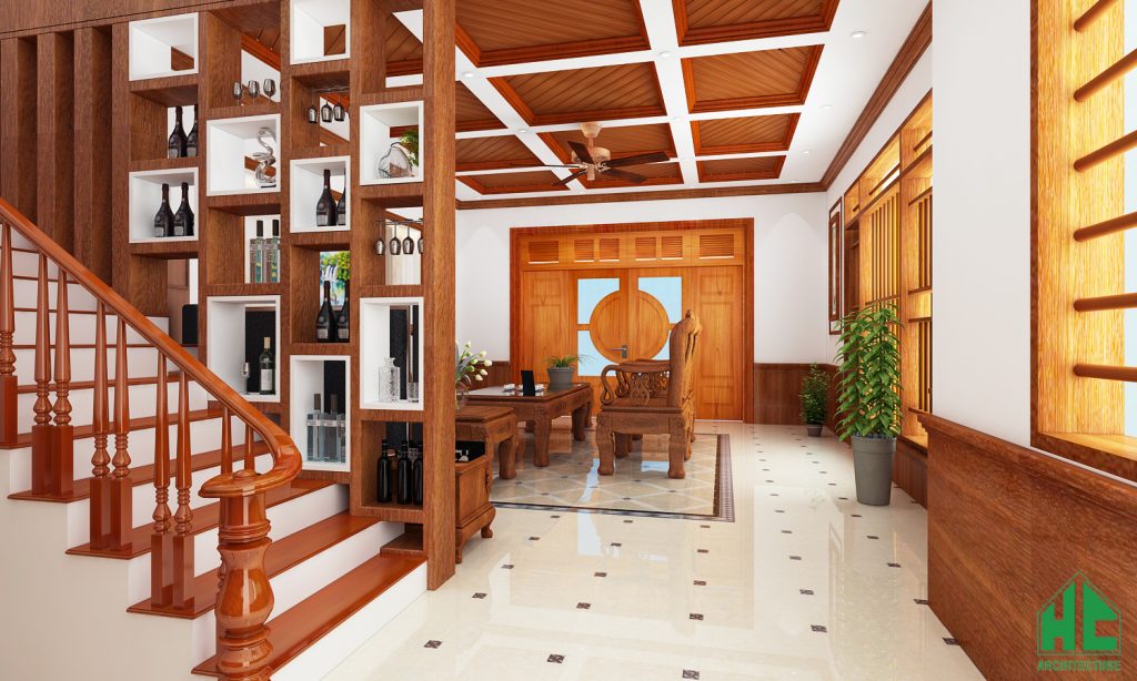 Thiết kế nội thất phòng khách biệt thự tân cổ điển