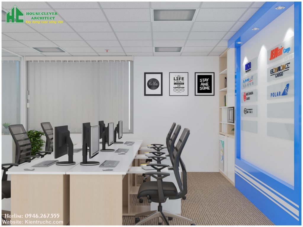 Thiết kế nội thất văn phòng phong cách hiện đại tối giản tạo sự thoải mái
