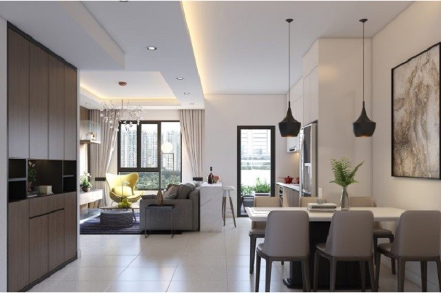 thiết kế căn hộ 80m2 2 phòng ngủ 