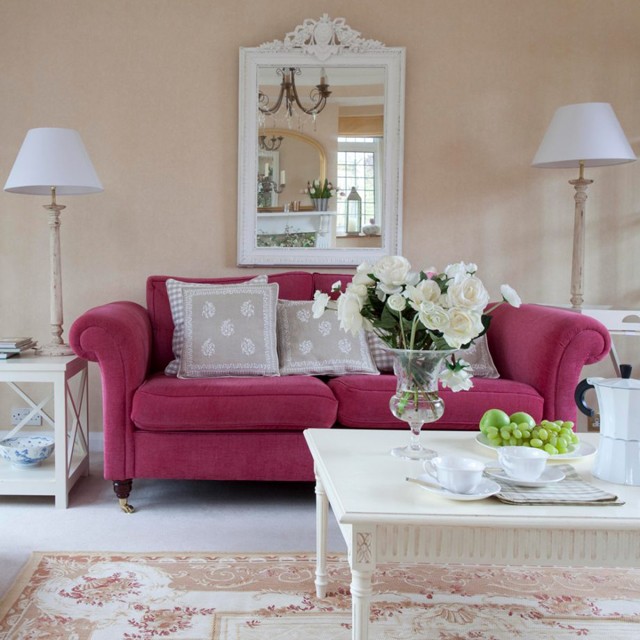 trang trí phòng khách màu hồng 8