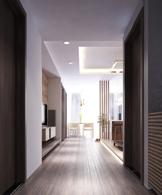 Gian phòng khách từ hướng cửa ra vào