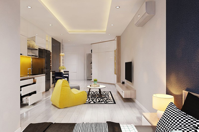 thiết kế nội thất chung cư 45m2 1