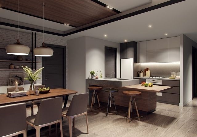 Gian phòng bếp tiện nghi đầy đủ, nhìn cực đẳng cấp 