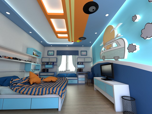 Trần thạch cao phòng ngủ phù hợp với đối tượng người ở là trẻ em