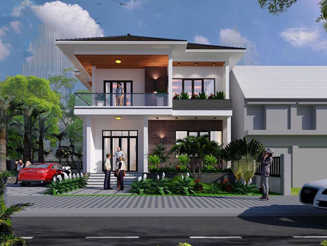 biệt thự mini 2 tầng hiện đại