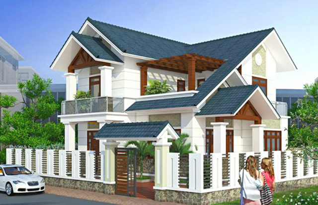 Mẫu thiết kế biệt thự mái Thái
