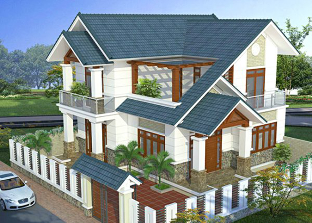 Mẫu thiết kế biệt thự mái Thái