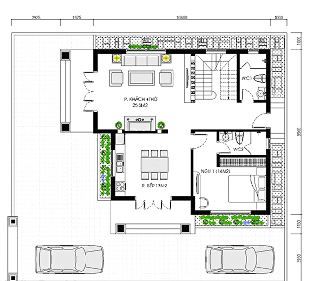 Bản vẽ mặt bằng biệt thự mái thái ở Nam Định
