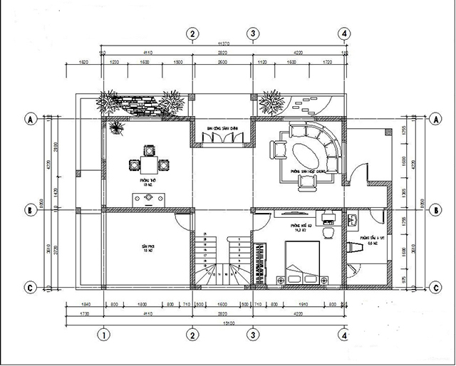 Bản vẽ mặt bằng biệt thự nhà vườn tại Nam Định