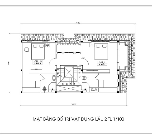 Bản vẽ tầng 3 của nhà