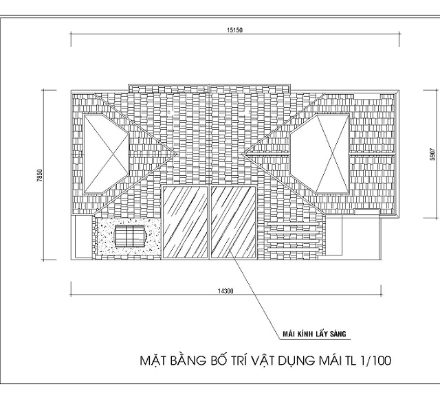 Bản vẽ thiết kế tầng mái