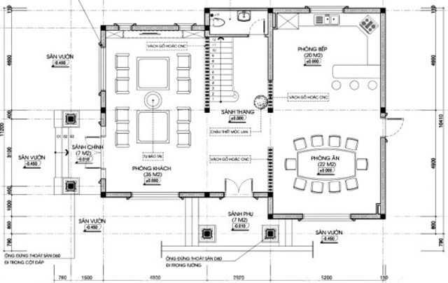 Bản vẽ mặt bằng biệt thự tân cổ điển tại Hải Phòng
