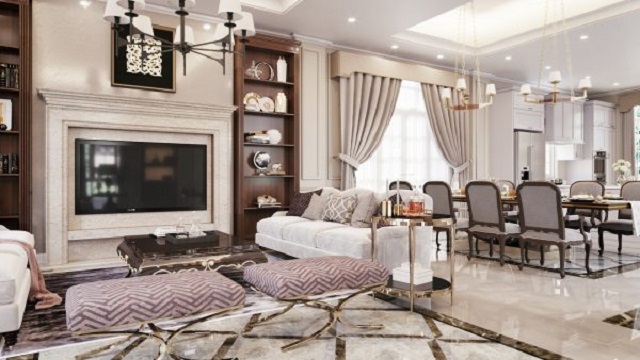 Thiết kế nổi bật với những khung cửa sổ lớn đón ánh sáng mặt trời