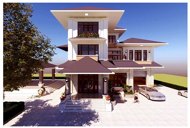 Mặt tiền biệt thự hiện đại tại Bắc Ninh