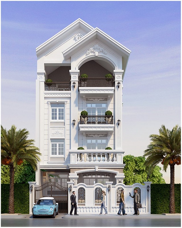 Mẫu biệt thự 4 tầng hiện đại cho những diện tích nhỏ hẹp