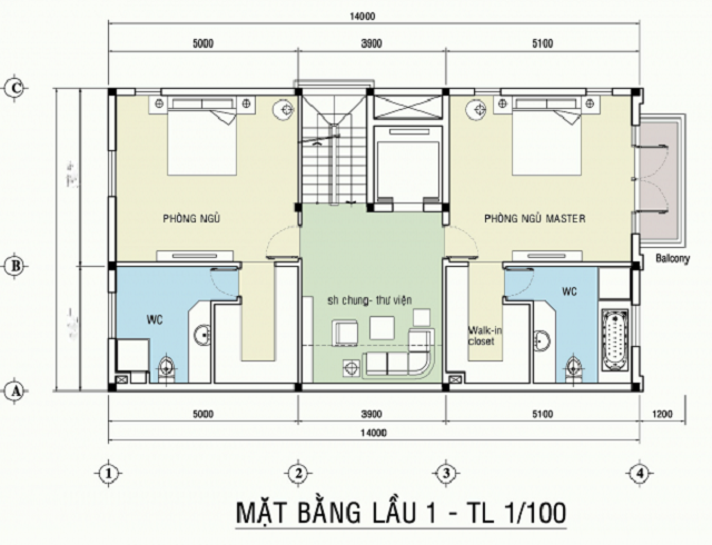 Thiết kế mặt bằng tầng 1