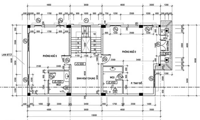 Mặt bằng tầng 2 biệt thự tân cổ điển đẹp ấn tượng tại Bắc Ninh