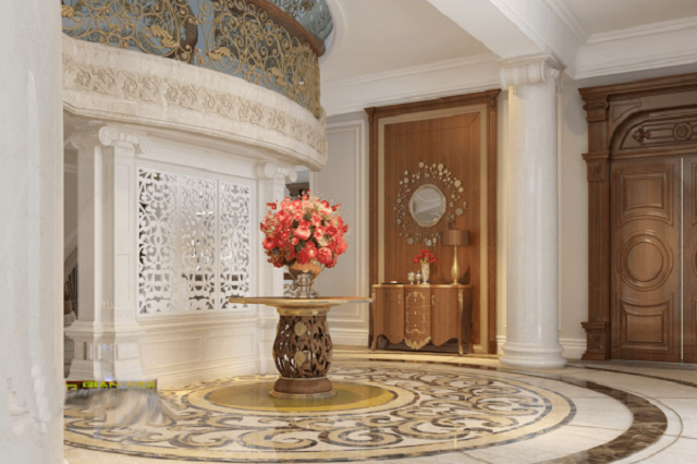 Không gian sảnh trước rộng rãi, sang trọng đầy thẩm mỹ