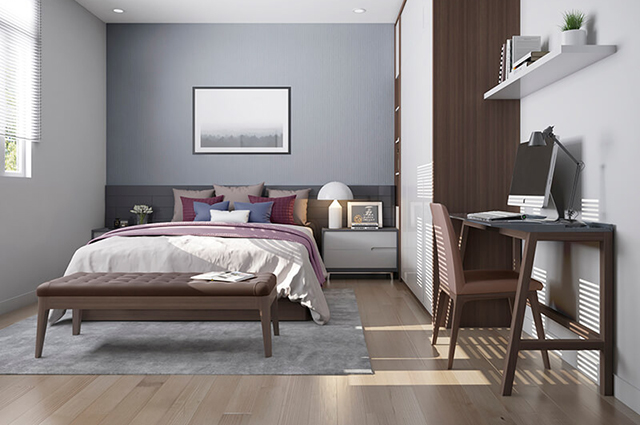 Mẫu Thiết kế nội thất nhà ống 5m x 20m mang phong cách hiện đại - phòng ngủ cho khách