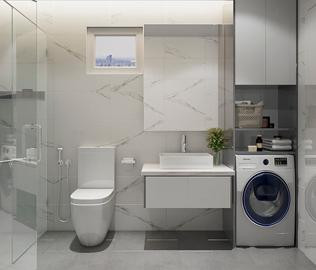 Mẫu Thiết kế nội thất nhà ống 5m x 20m mang phong cách hiện đại - Phòng tắm