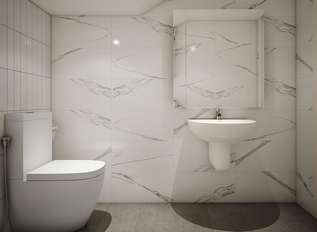 Mẫu Thiết kế nội thất nhà ống 5m x 20m mang phong cách hiện đại - Phòng tắm