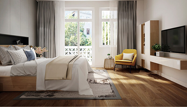 Mẫu Thiết kế nội thất nhà ống 5m x 20m mang phong cách hiện đại - Phòng ngủ