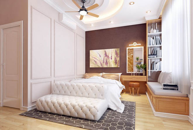 Mẫu thiết kế nội thất nhà phố 5m x 20m mang phong cách tân cổ điển - Phòng ngủ