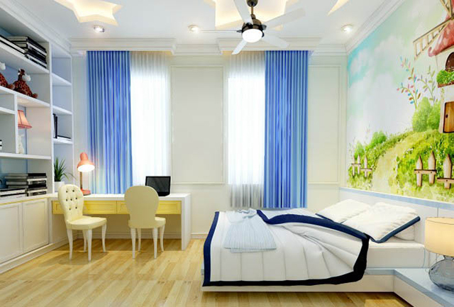 Mẫu thiết kế nội thất nhà phố 5m x 20m mang phong cách tân cổ điển nhà chị Thu - Phòng ngủ cho con