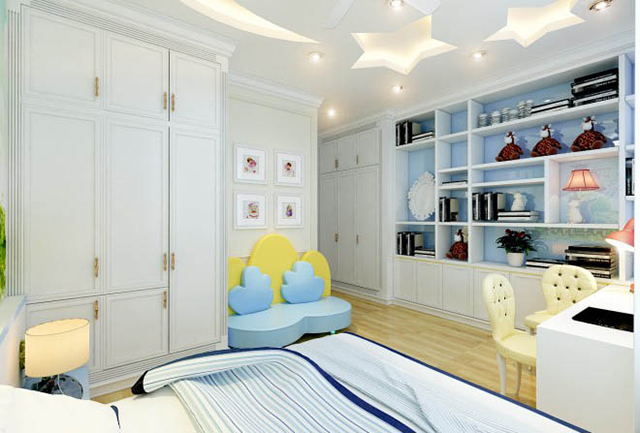 Mẫu thiết kế nội thất nhà phố 5m x 20m mang phong cách tân cổ điển nhà chị Thu - Phòng ngủ cho con