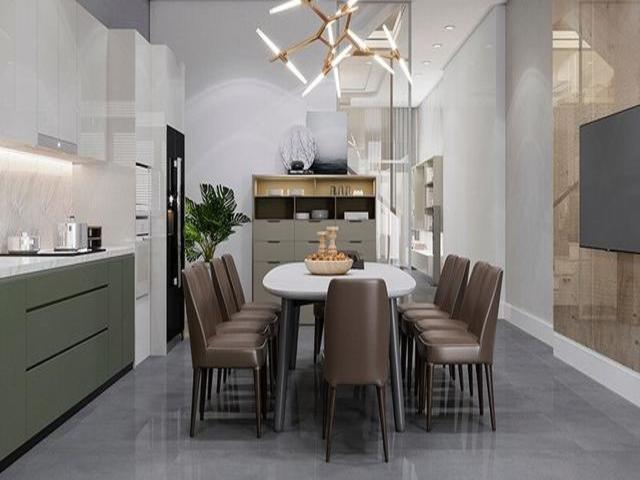 Mẫu Thiết kế nội thất nhà ống 5m x 20m nhà anh Khang - Phòng bếp