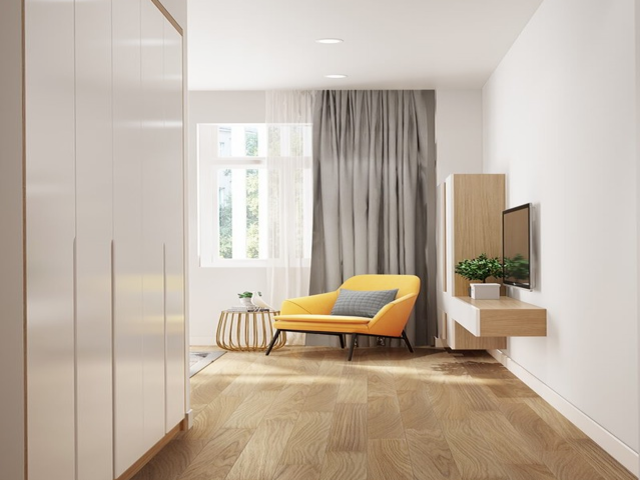 Mẫu Thiết kế nội thất nhà ống 5m x 20m nhà anh Khang - Phòng ngủ