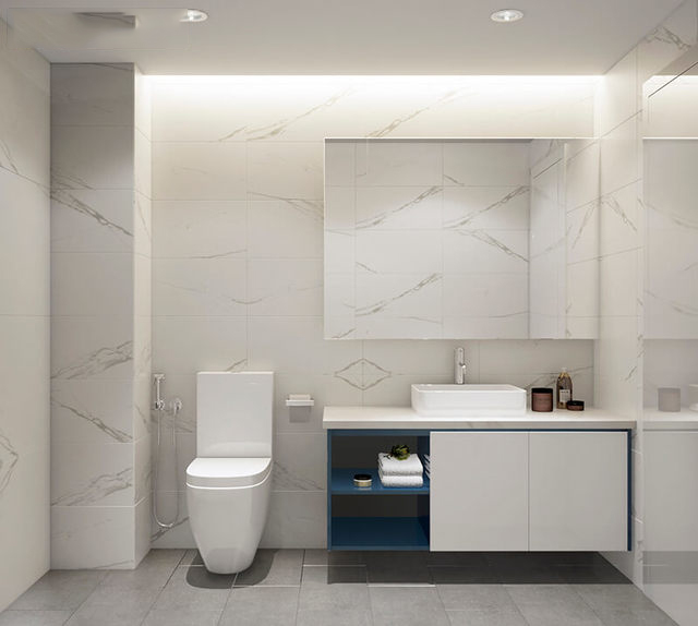 Phòng tắm mẫu thiết kế nhà anh Vinh