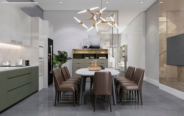 Phòng bếp kết hợp với phòng ăn 