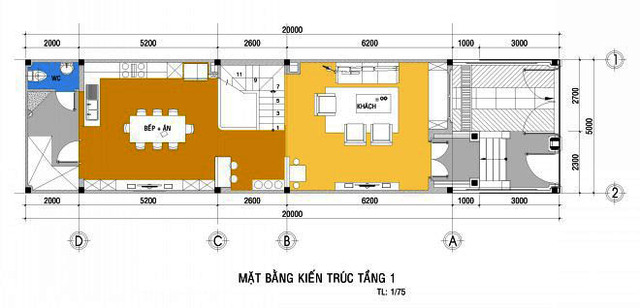 Mặt bằng thiết kế tầng 1