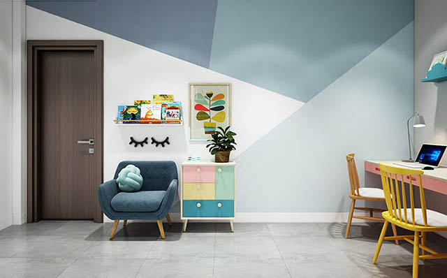 Mẫu Thiết kế nội thất nhà ống 5m x 20m mang phong cách hiện đại nhà anh Vinh - Phòng học cho con