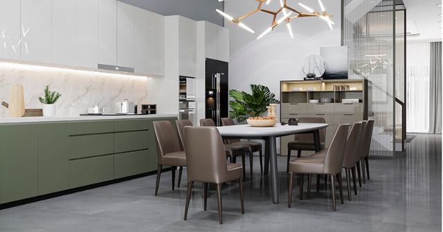 Mẫu Thiết kế nội thất nhà ống 5m x 20m mang phong cách hiện đại nhà anh Vinh - Phòng bếp