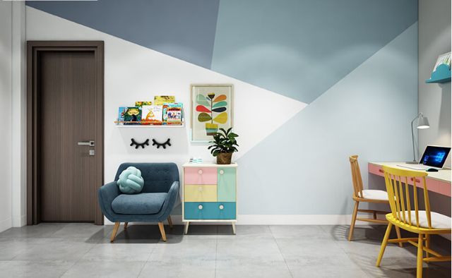 Mẫu Thiết kế nội thất nhà ống 5m x 20m mang phong cách hiện đại nhà anh Vinh - Phòng học cho con