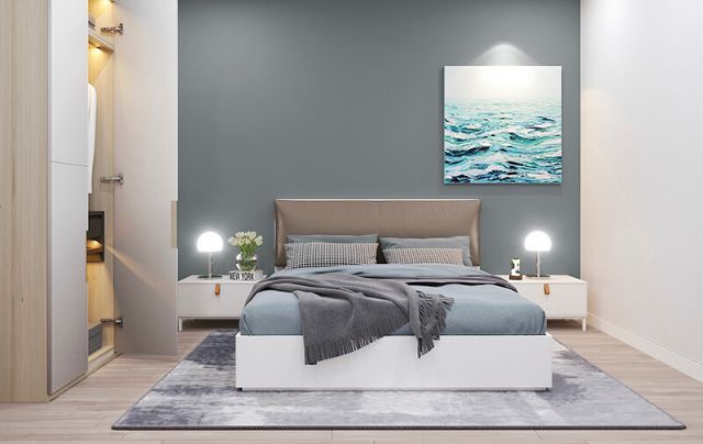 Mẫu Thiết kế nội thất nhà ống 5m x 20m mang phong cách hiện đại nhà anh Vinh - Phòng ngủ cho khách