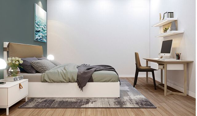 Mẫu Thiết kế nội thất nhà ống 5m x 20m mang phong cách hiện đại nhà anh Vinh - Phòng ngủ cho khách