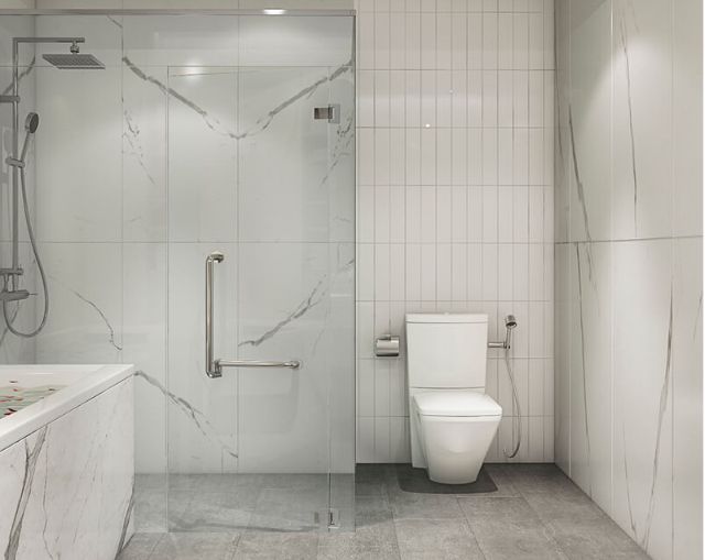 Mẫu Thiết kế nội thất nhà ống 5m x 20m mang phong cách hiện đại nhà anh Vinh - Phòng tắm