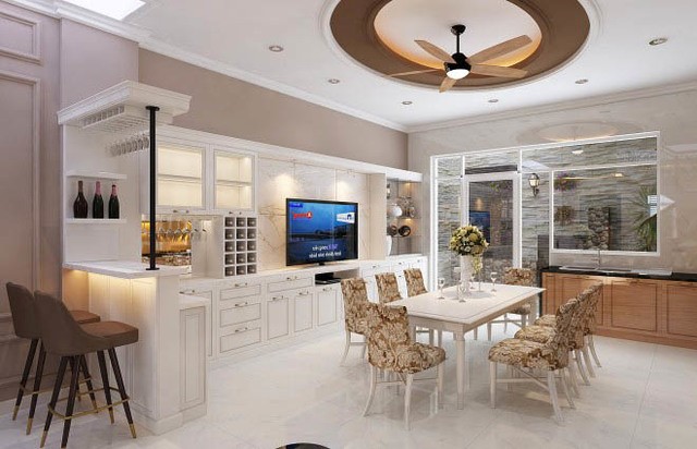 Phòng bếp nhà chị Thu