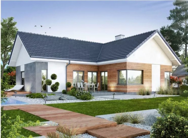 Nhà cấp 4 hình chữ L