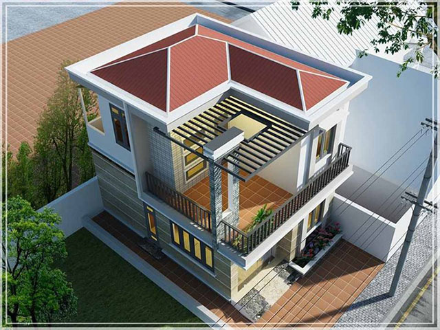 Mẫu Nhà Cấp 4 hình vuông 120m2