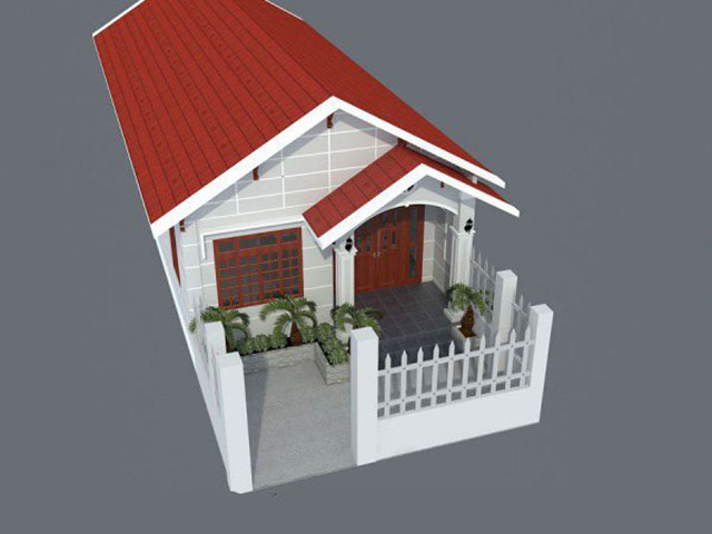 Mẫu nhà ống cấp 4 mái tôn