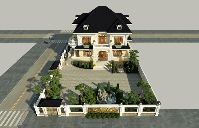 Thiết kế biệt thự kiểu pháp 700m2 đẹp tại Quảng Ninh