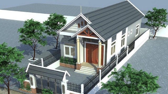 mẫu nhà phố mái ngói 4