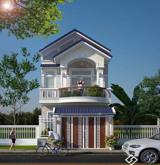 mẫu nhà phố mái ngói 7