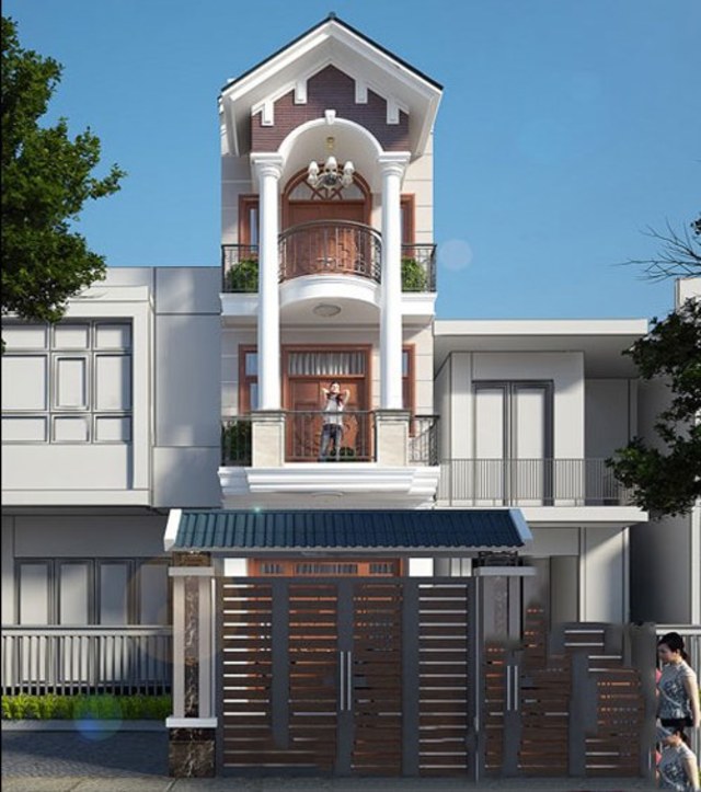 mẫu nhà phố mái ngói 8