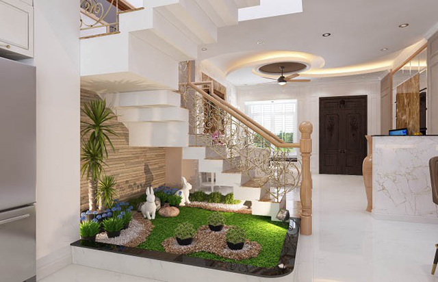 Mẫu thiết kế nội thất nhà phố 5m x 20m mang phong cách tân cổ điển 3